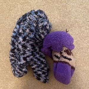Cozy Purple and Multicolor Fuzzy Socks